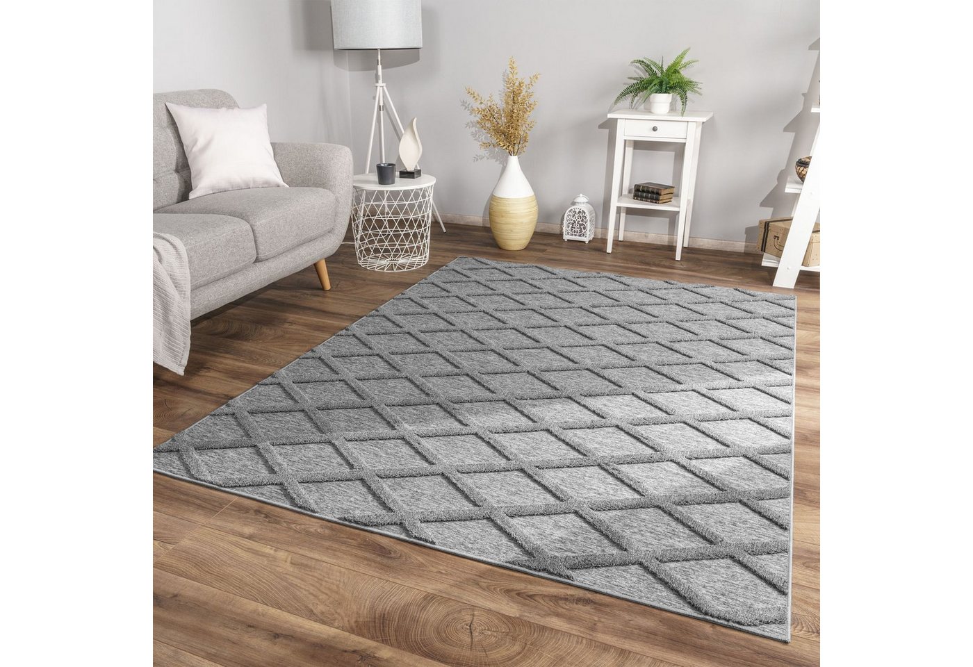 TT Home Teppich Diele, Esszimmer, Flur, Schlafzimmer, Wohnzimmer, Läufer, Höhe: 14 mm, Wohnzimmer Teppich Esszimmer Kurzflor Skandinavisch Bild 3
