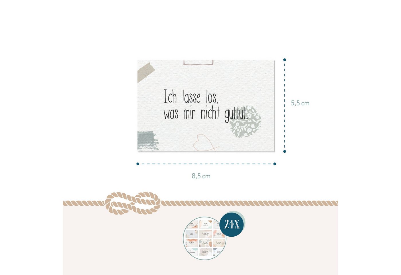 Logbuch-Verlag Klappkarte 24 Affirmationskarten für Erwachsene – Achtsamkeit im Boho-Design Bild 4