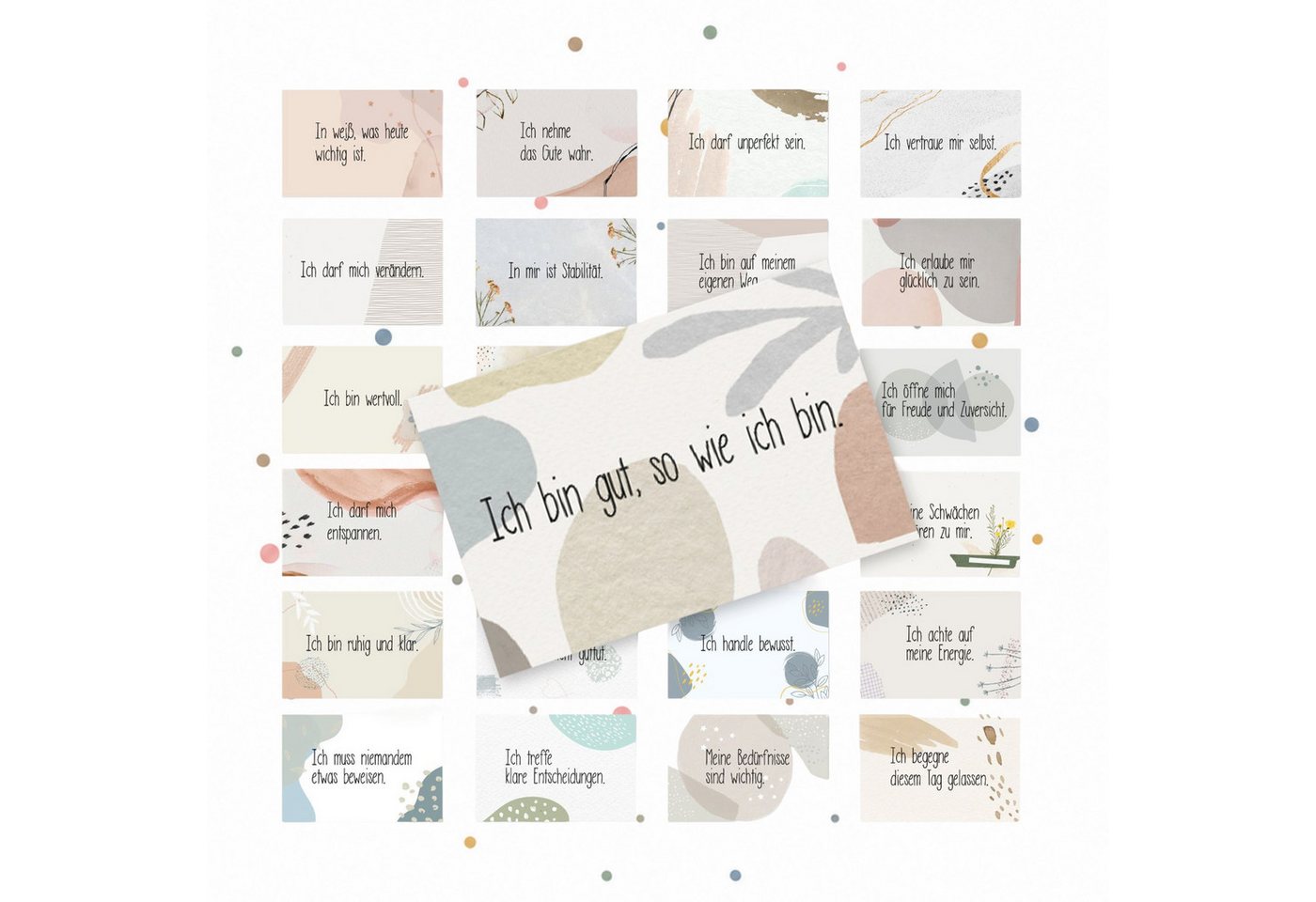 Logbuch-Verlag Klappkarte 24 Affirmationskarten für Erwachsene – Achtsamkeit im Boho-Design Bild 5