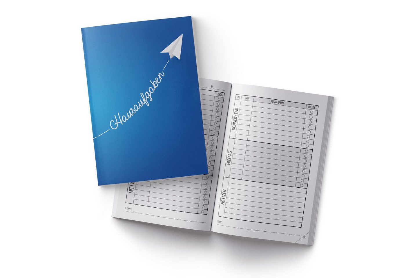 itenga Notizheft itenga Hausaufgabenheft Papierflieger Blau (Motiv 16) DIN A5, 96 Seite Bild 2