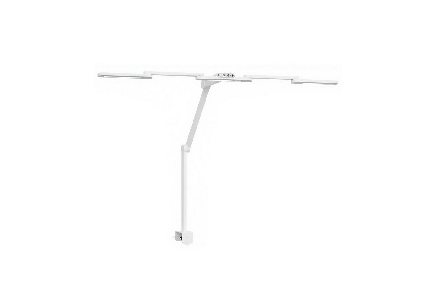 HOKO LED Schreibtischlampe mit Klemme, LED-Schreibtischlampe, LED-Schreibtischleuchte mit breitem Doppelkopf & Lichtsensor, 1300 lm, 5 Farbtemperaturen, stufenlos dimmbar, für Lernen, Büro, Weiß, LUKAS Bild 2