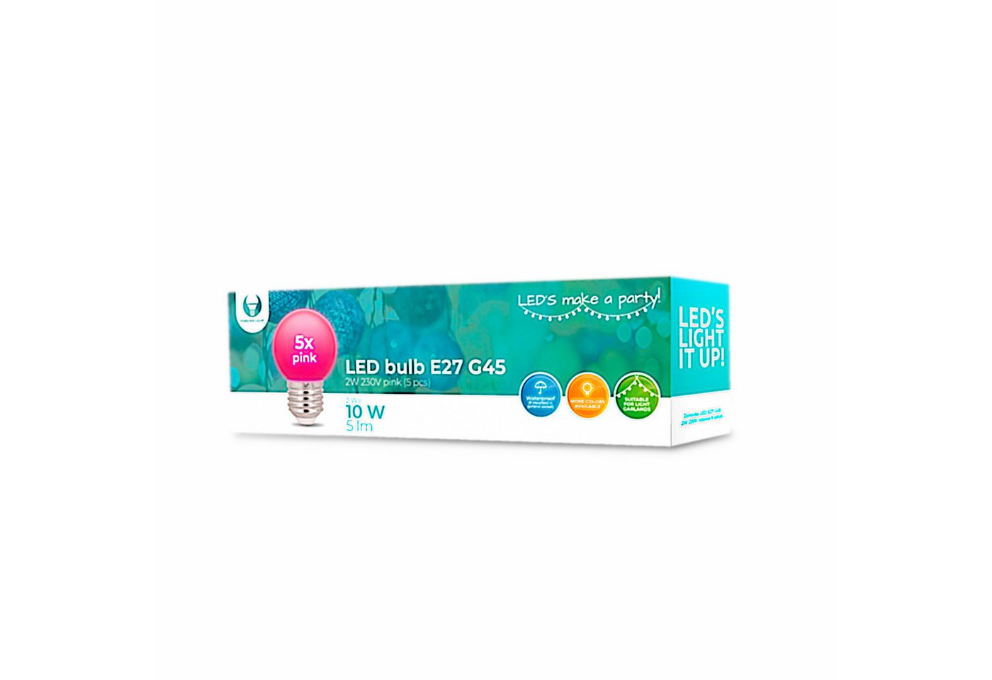 Forever Light LED-Leuchtmittel für dekorative Beleuchtung, E27, 5 St., Pink