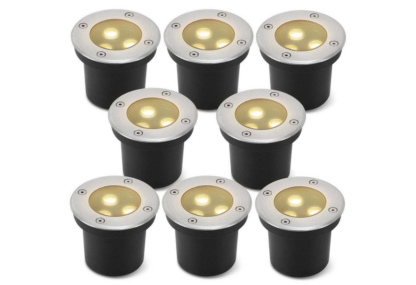 Clanmacy Gartenstrahler 3W LED Bodenleuchte Bodenstrahler Außen-Beleuchtung IP65 Warmweiß Bild 2