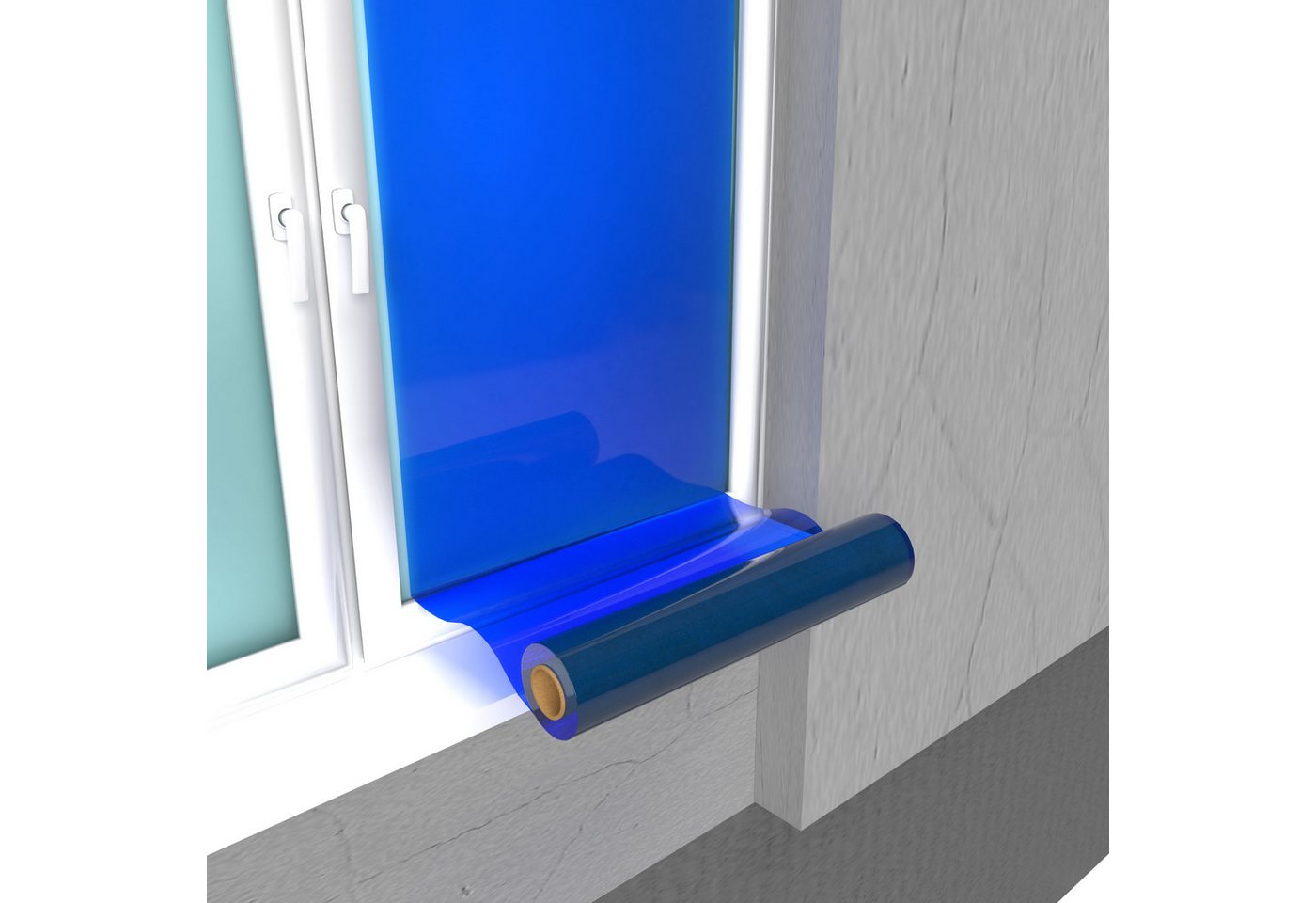 doitBau Abdeckfolie Glasschutzfolie blau selbsthaftend 50cm x 100m, (1-St) Bild 3