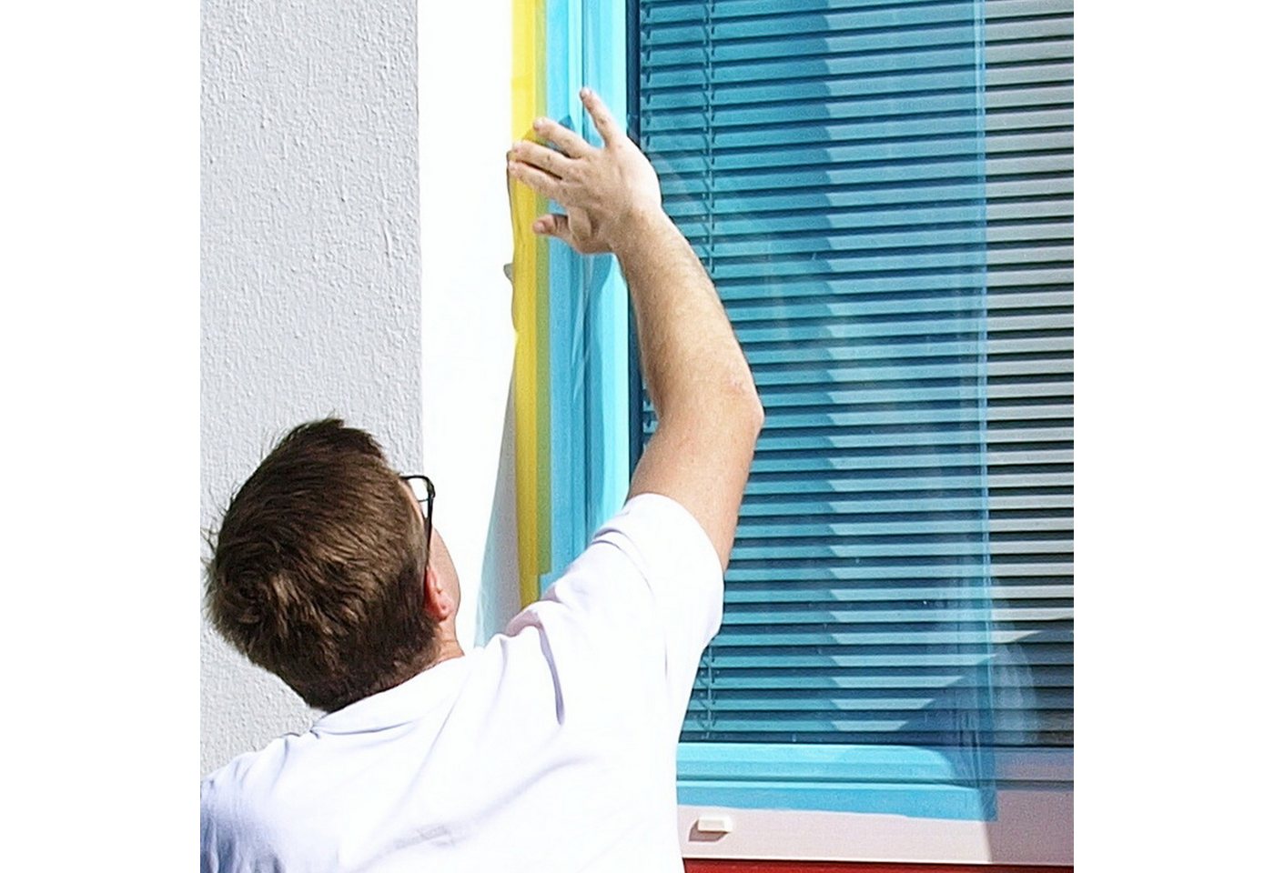 doitBau Abdeckfolie Glasschutzfolie blau selbsthaftend 50cm x 100m, (1-St) Bild 5