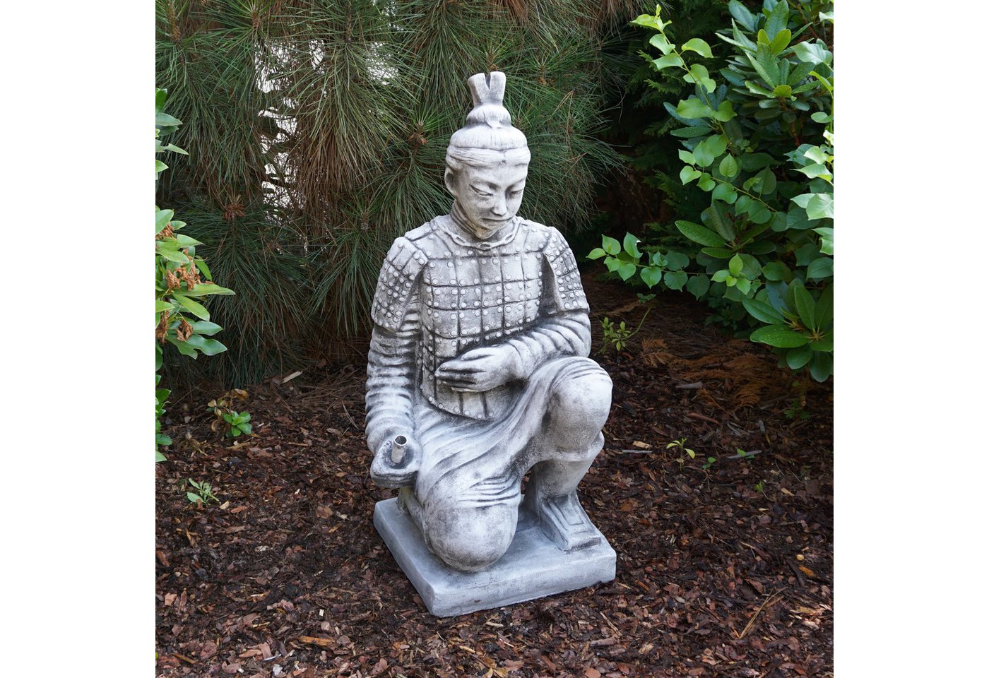 gartendekoparadies.de Gartenfigur Terrakotta Krieger Steinfigur 78 cm Steinguss 60 kg, Frostsicher Bild 2