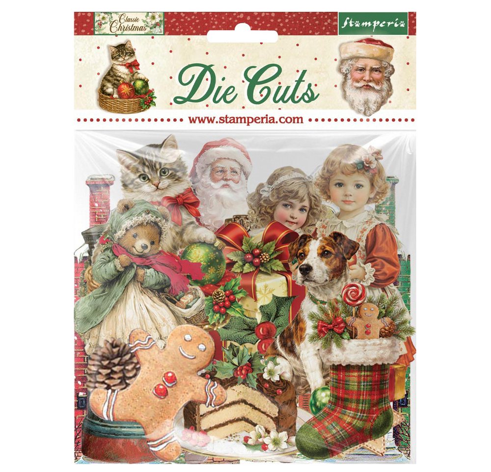 Stamperia Motivpapier Stanzmotive "Classic Christmas", 50 Teile