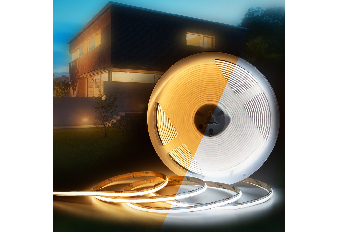 Hexim LED Stripe COB – RGB/W CCT oder Kalt-, Neutral-, Warmweiß (Dualweiß 3.5M), COB – RGB/W CCT oder Kalt-, Neutral-, Warmweiß (Dualweiß 3.5M)