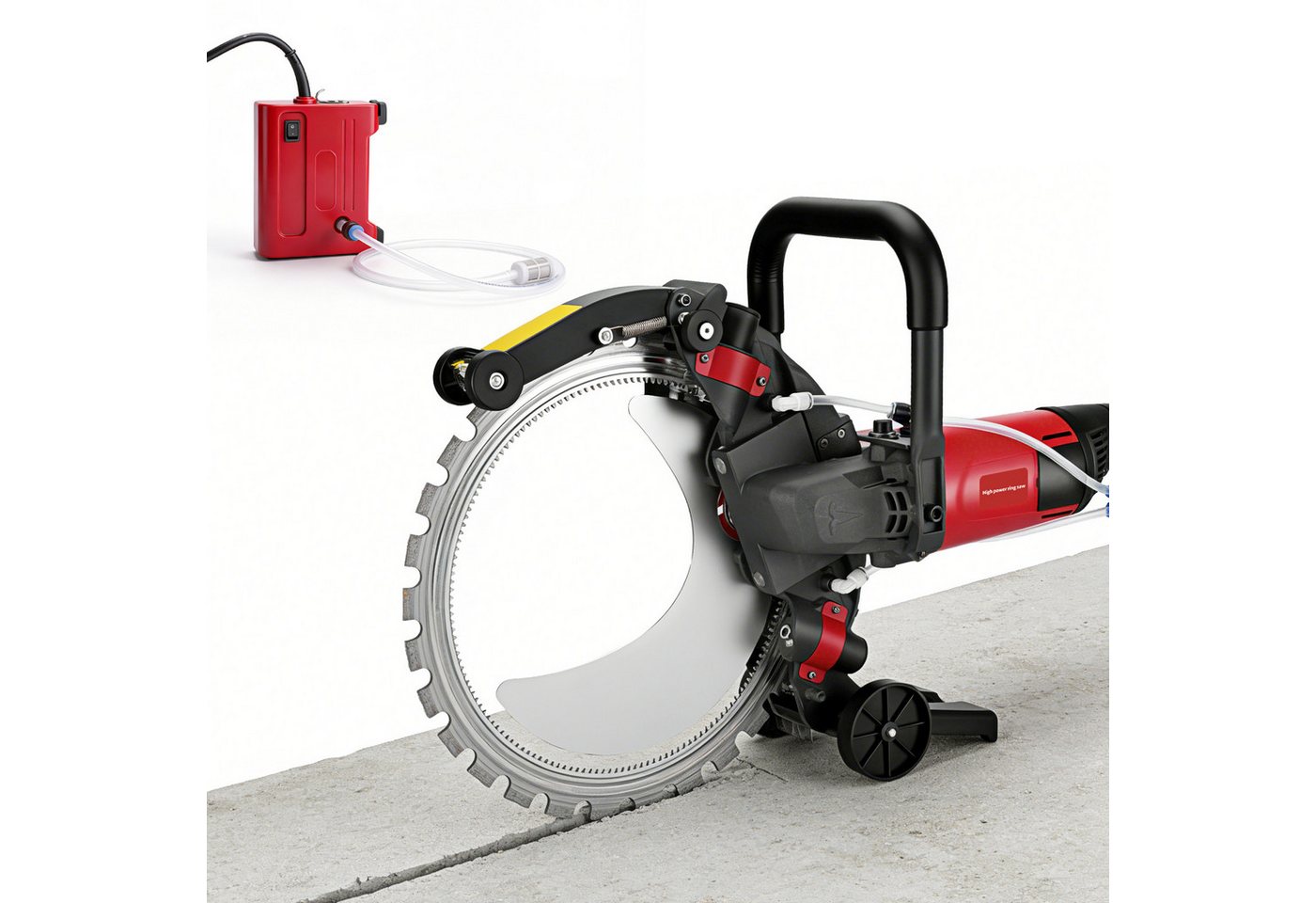 XIIW Steinschneidemaschine 5000W Elektriche Betonsäge Ø408mm Diamantklinge 2200RPM Betonschneider, Set, mit Wasserpumpe Nassschnittsystem, 30cm Schnittiefe, Zum Schneiden von Wänden Stein Rohren Böden Bild 2