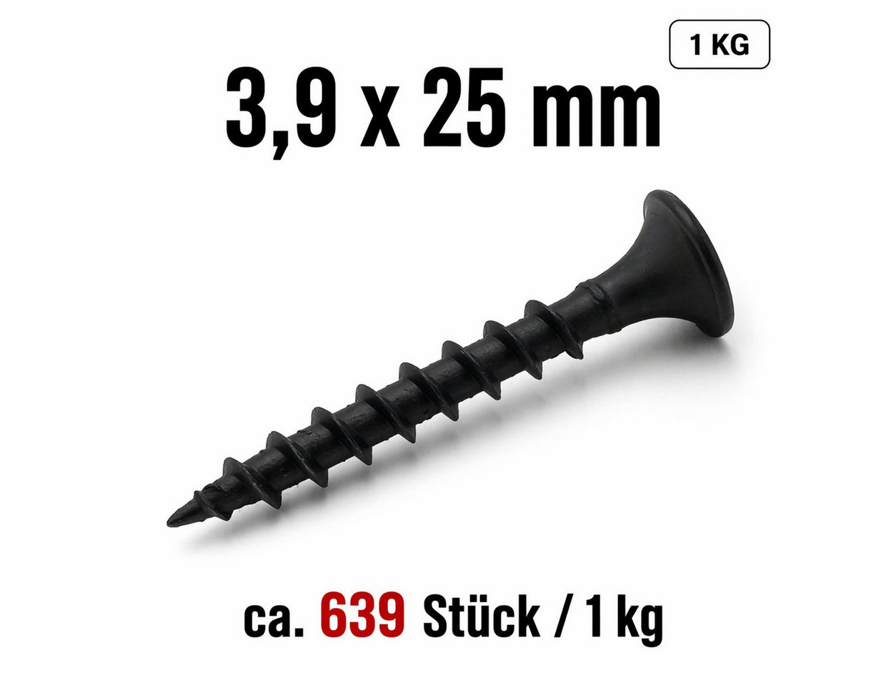 Prima-Online Schnellbauschraube Schnellbauschrauben 1 kg Grobgewinde PH2, 3,9 x 25 mm Bild 2