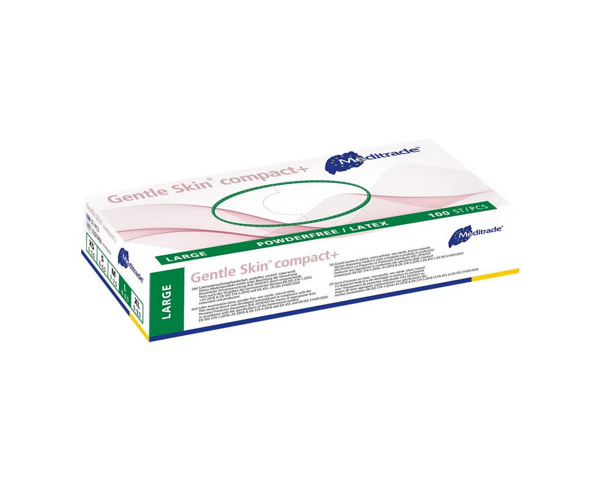 MediTrade Einweghandschuhe Gentle Skin® compact+ (100-St) beidhändig passend / mit Rollrand / puderfrei Bild 2