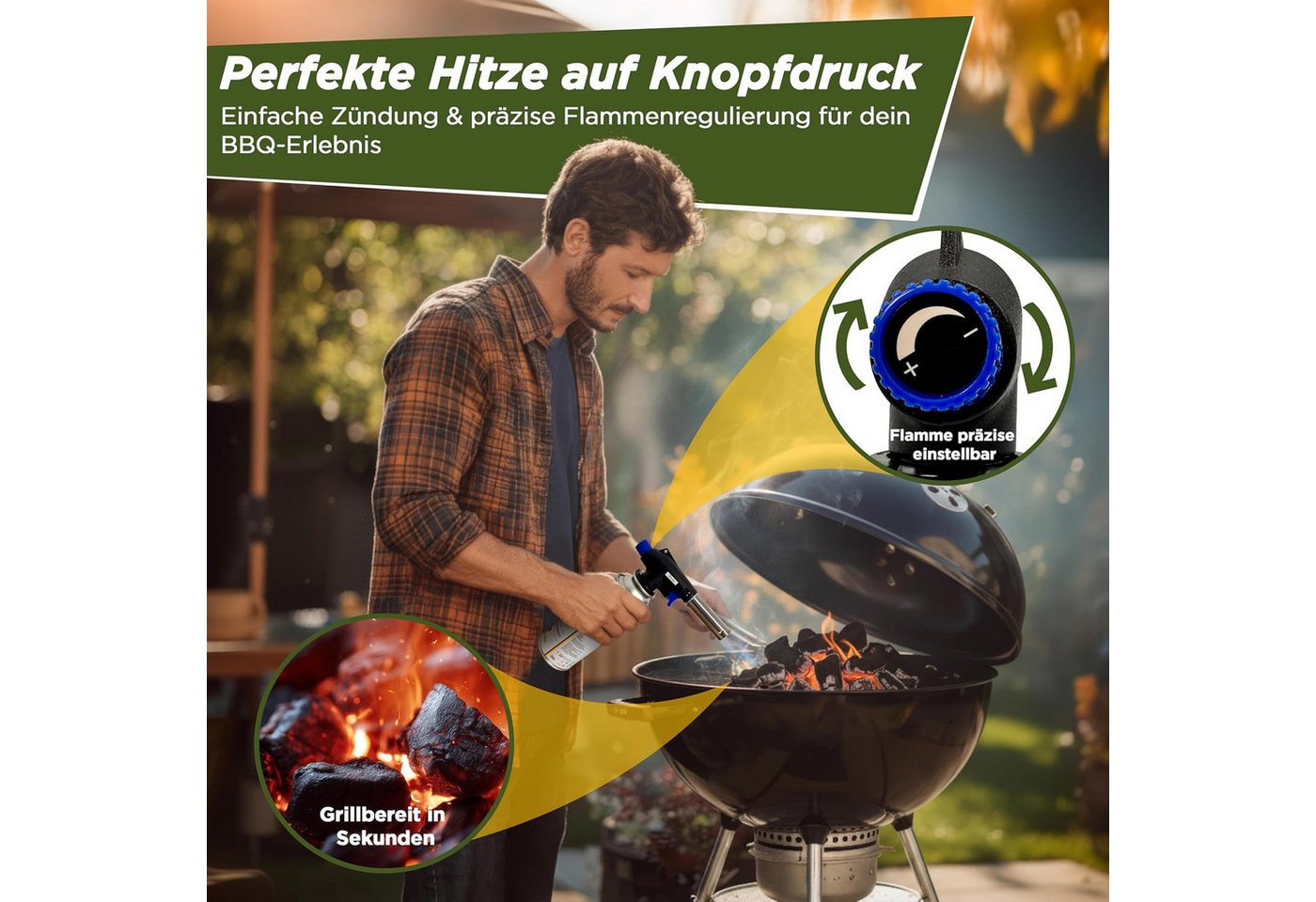 Magnum Wave Flambierbrenner Gasbrenner [1300 °C] Lötlampe Bunsenbrenner inkl. 4 Kartuschen, (Spar-Set), 1,3 kW · 1.300 °C · Piezozündung · 360° · 4 Kartuschen inkl. Bild 5