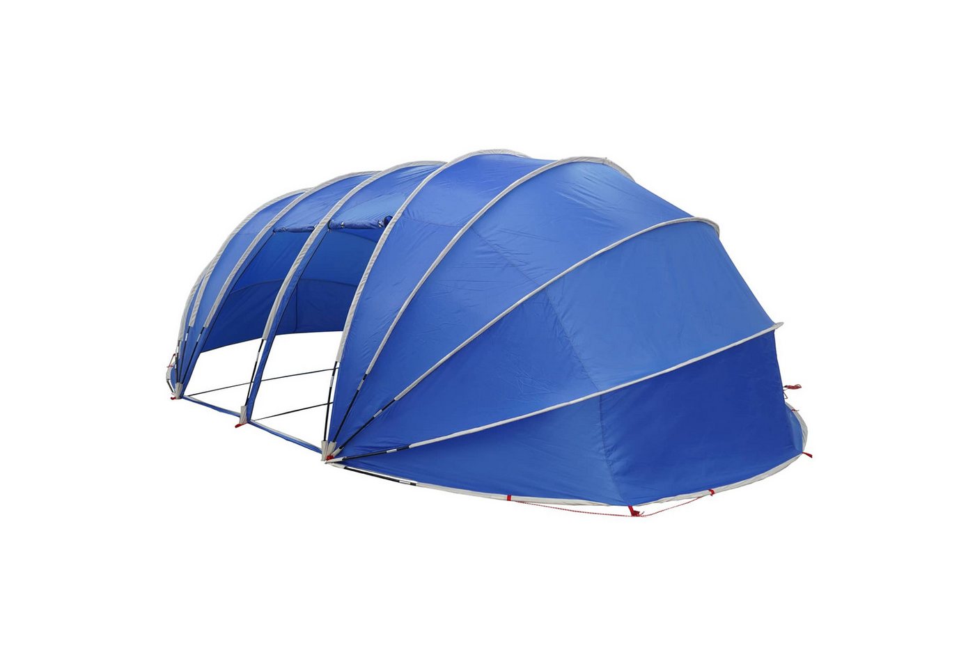 furnicato Pool überdachung Poolzelt mit Reißverschlusstüren 538x440x204 cm Blau, Klappbare Poolüberdachung mit PU-Beschichtung und Erdankern Bild 3