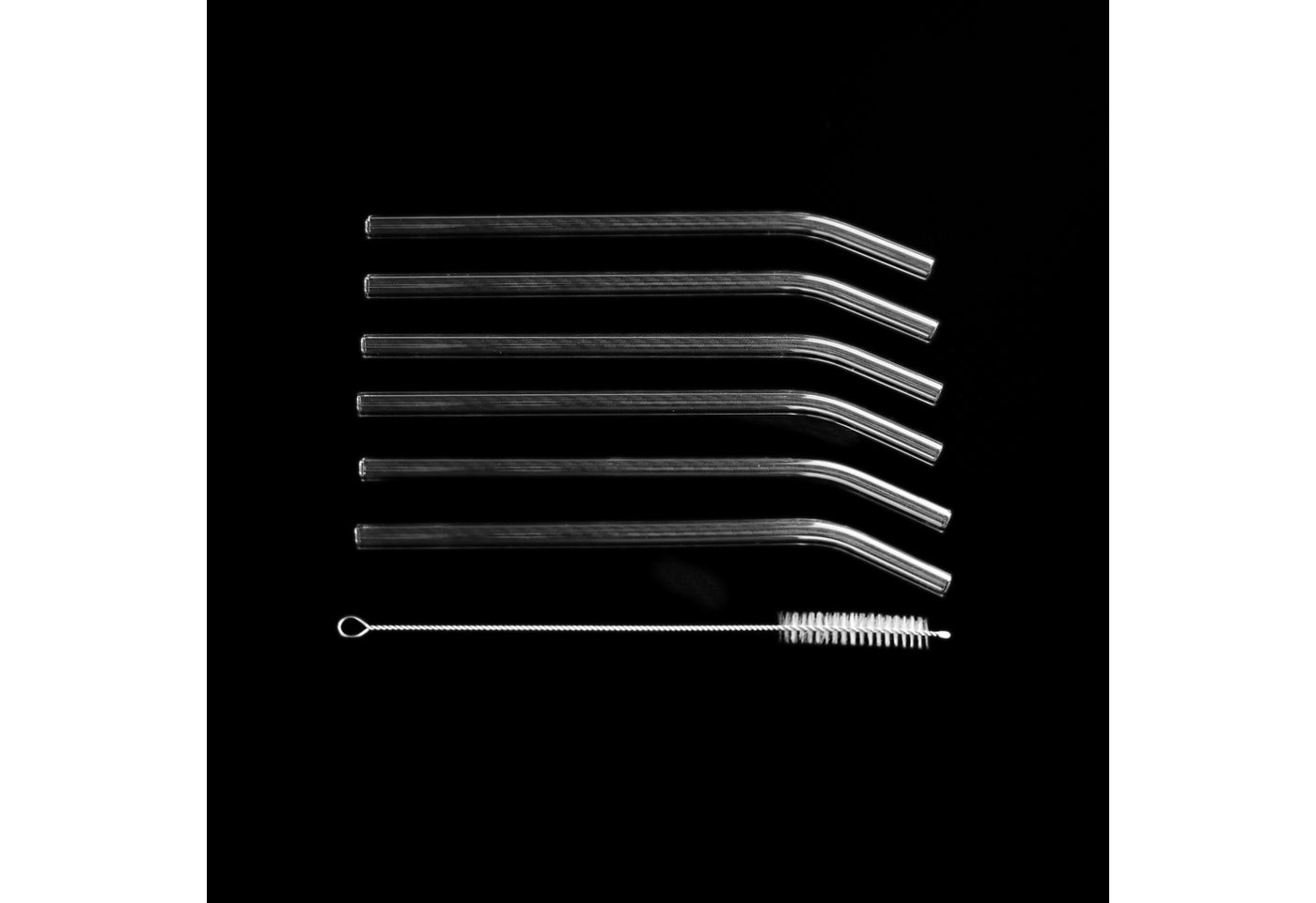 Mulex Trinkhalme Glastrinkhalme 6er Set + Reinigungsbürste - 20 cm, (7-tlg) Bild 4