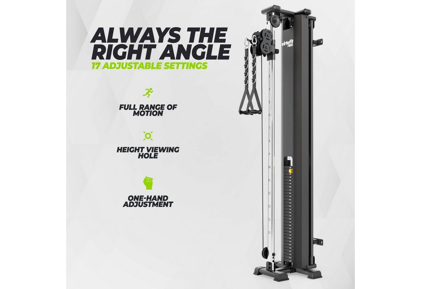 VirtuFit Kraftstation VirtuFit PL100 Single Pulley Station Kabelstation 75 kg Gewichtstapel