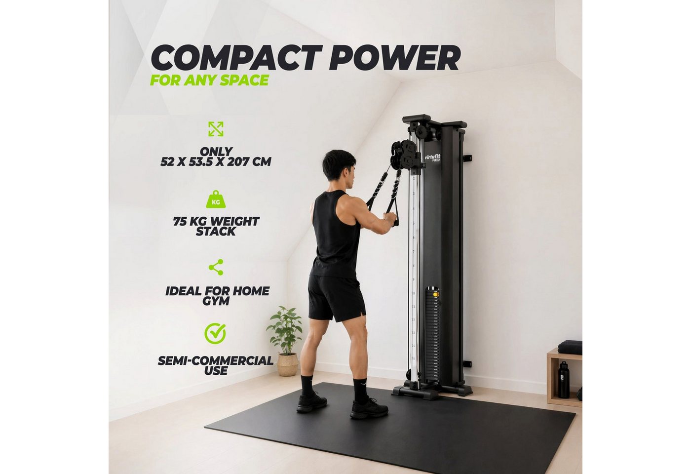 VirtuFit Kraftstation VirtuFit PL100 Single Pulley Station Kabelstation 75 kg Gewichtstapel Bild 4