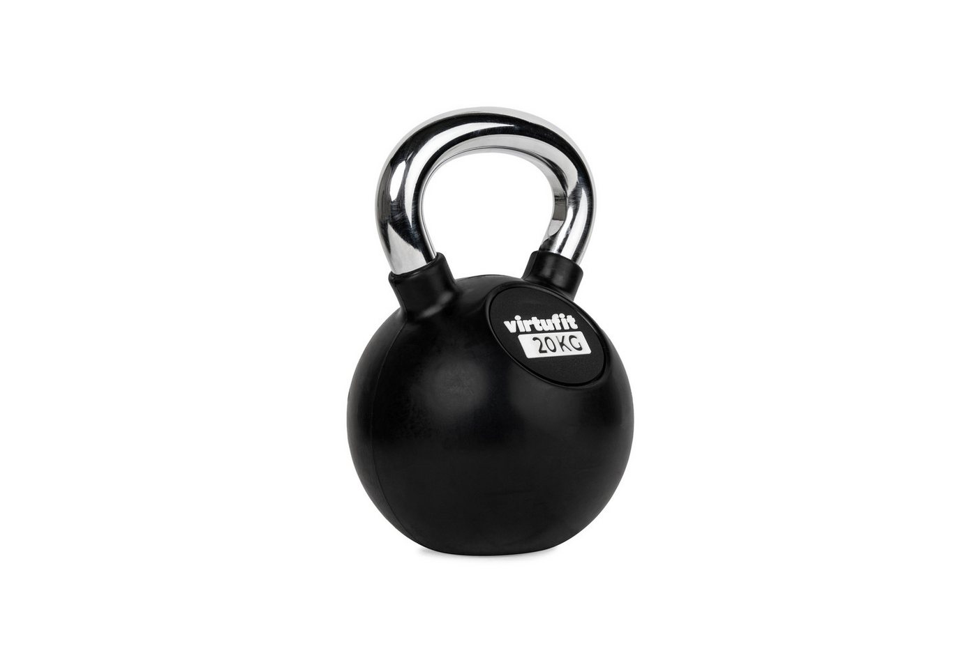 VirtuFit Kettlebell VirtuFit Kettlebell Pro 20 kg aus Gusseisen mit Gummi, Griff verchromt Bild 3