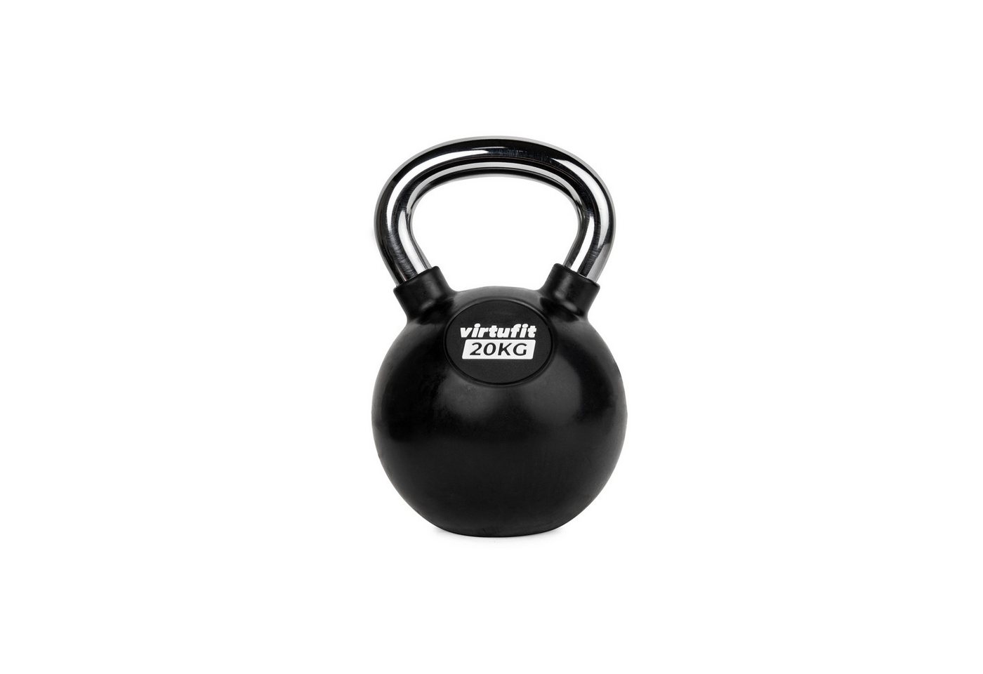 VirtuFit Kettlebell VirtuFit Kettlebell Pro 20 kg aus Gusseisen mit Gummi, Griff verchromt Bild 4