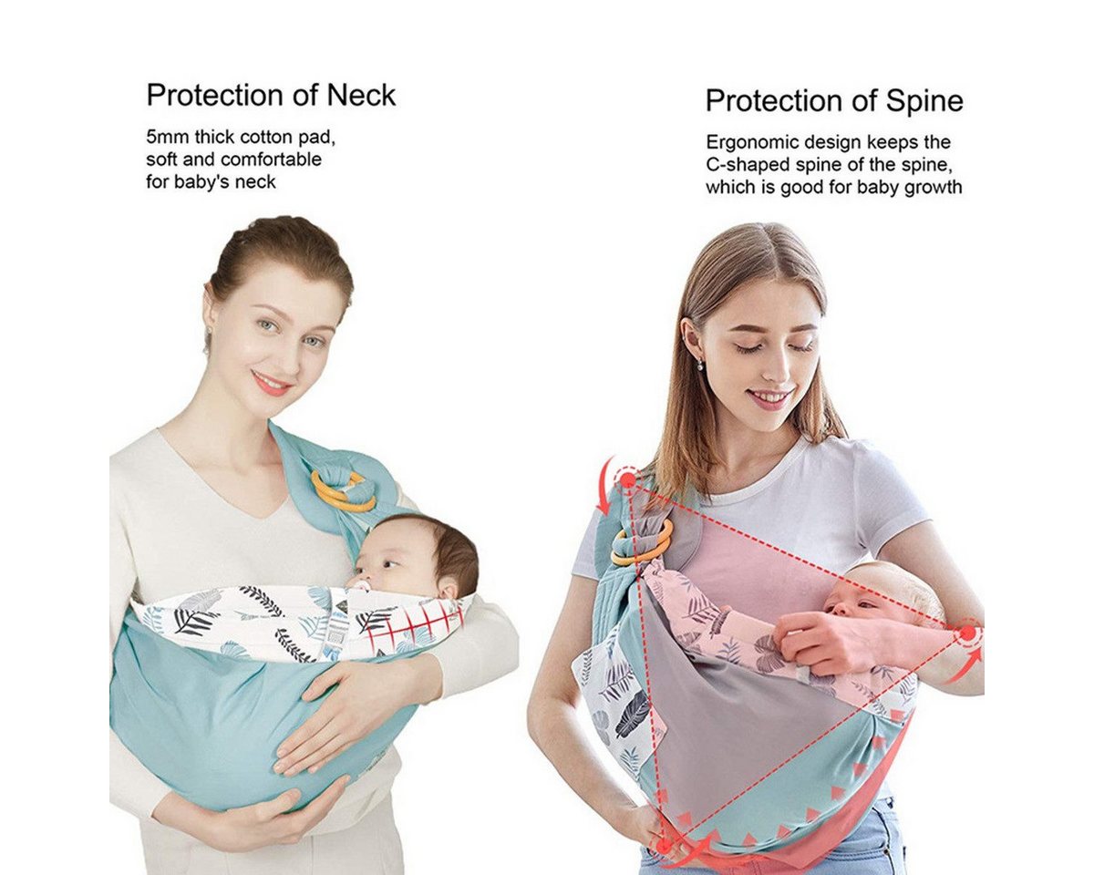 AURIVION Bauchtrage Bauchtrage Babytrage Schlinge, Baby haltend (Set, 1-tlg., Neugeborenen-Tragetasche (1 Stück), vier Jahreszeiten multifunktionales atmungsaktives Netz