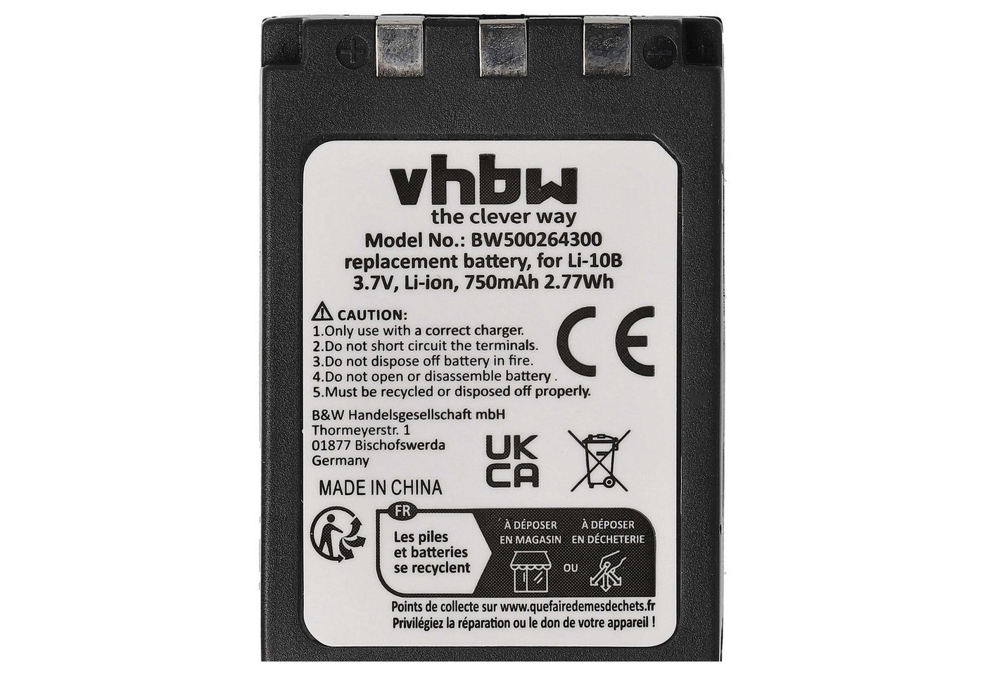 vhbw Akku Ersatz für Olympus Li-10B, Li-12B für Foto / Kompaktkamera / Kamera-Akku Akku Li-Ion 750 mAh (3,7 V, 1 St), Leistungsfähiger Austausch-Akku für Digitalkamera, Spiegelreflexkamera Bild 2