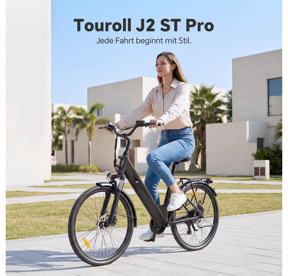 Touroll E-Bike Trekkingrad J2 ST Pro, 7 Gang, Heckmotor, 561,6 Wh, 26"x16", 15/20/25 km/h (Stufe 1–3), 36V 15.6Ah Bild 4
