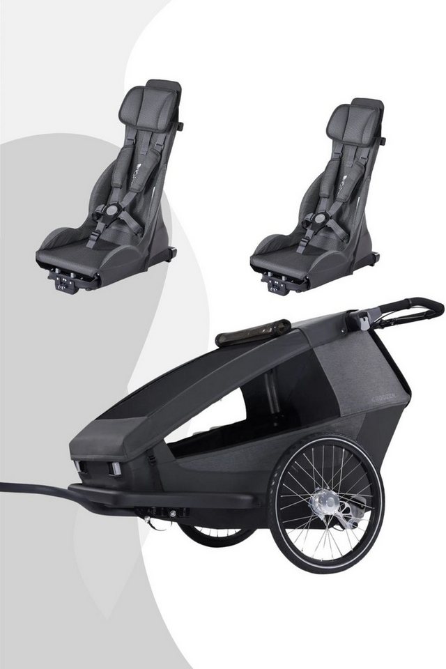 Croozer Fahrradkinderanhänger Yuuna Kid Modul Premium Sitz Geschwister (Yuuna + 2 Prem. Sitze), Zwei kombinierbare Module (Kind u. Hund, 2 Kinder, Hund und Gepäck) Bild 2