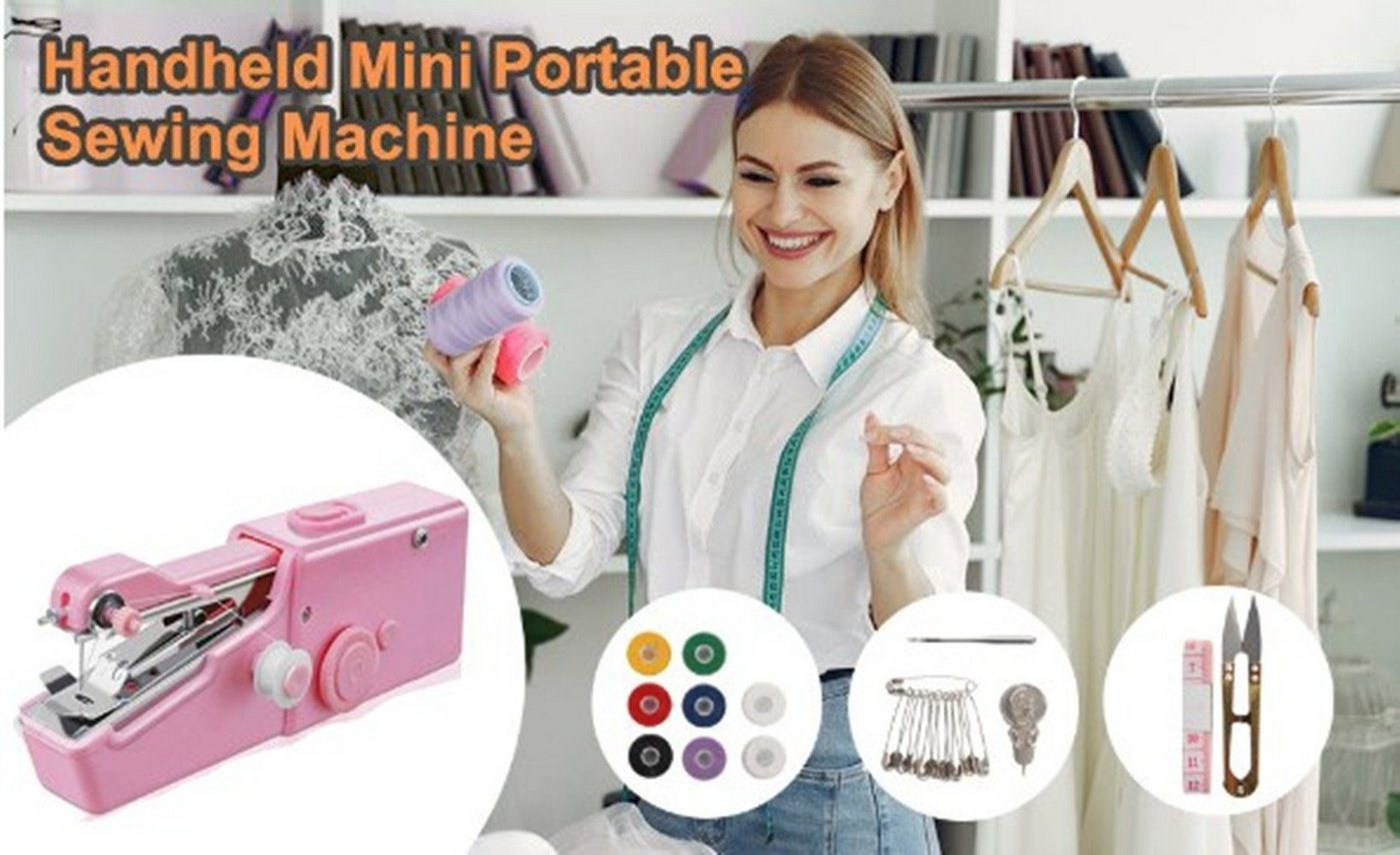 AURIVION Nähmaschine Mini Handnähmaschine kabellos für schnelle Reparaturen, 32 Programme, Tragbare Nähmaschine für Kleidung & Haushalt unterwegs Bild 2