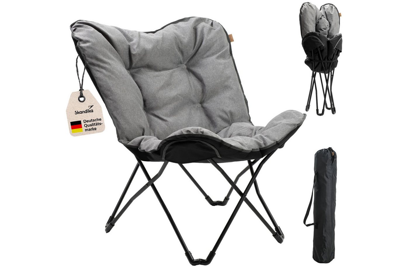 Skandika Campingstuhl Faltsessel Tolga XL, Campingsessel, Stuhl für Camping (Weiche Polsterung (abnehmbar), Maße 53 × 65 × 93 cm), Sitzhöhe 45 cm, belastbar bis 120 kg, 4,7 kg leicht, mit Tragetasche Bild 5