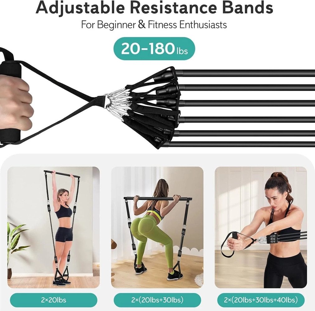 AKKEE Trainingsbänder Fitnessband Hüftbänder Widerstandsbänder Training Schlingentrainer, 6 Widerstandsbänder