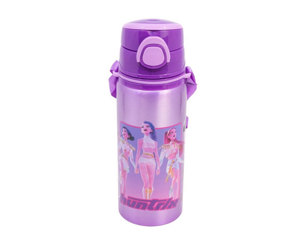 K-Pop Demon Hunters Trinkflasche Pop Up Aluminium Kinderflasche 730 ml mit Tragegurt