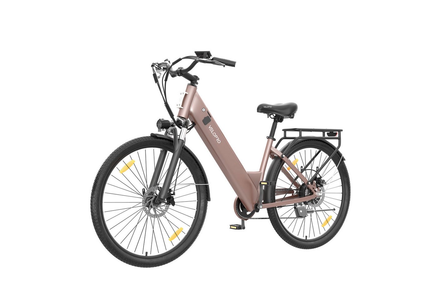 PIXAR E-Bike Cityrad Velopro C1 27,5 Zoll City Elektrofahrrad, 36 V 13 Ah Akku, 7-Gang, 7 Gang, Heckmotor, 468 Wh, Multifunktions-LCD, 250W Heckmotor, Gepäckträger