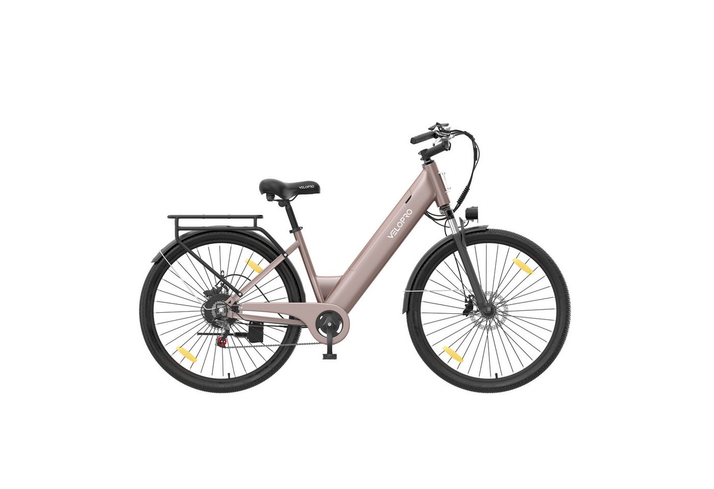 PIXAR E-Bike Cityrad Velopro C1 27,5 Zoll City Elektrofahrrad, 36 V 13 Ah Akku, 7-Gang, 7 Gang, Heckmotor, 468 Wh, Multifunktions-LCD, 250W Heckmotor, Gepäckträger Bild 3
