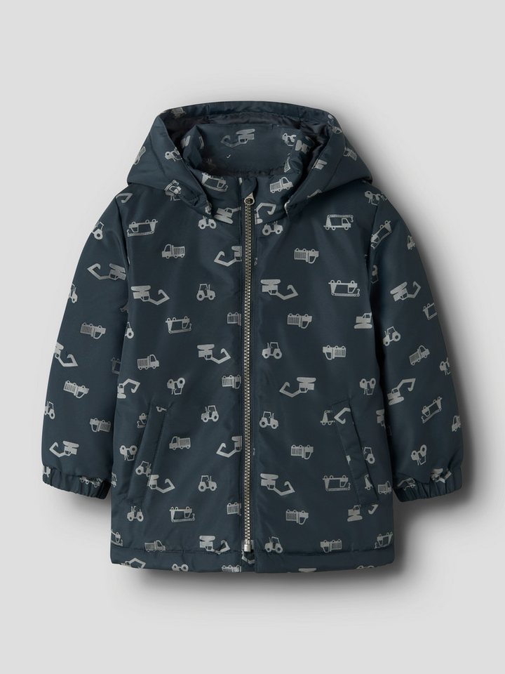Name It Outdoorjacke NMMMAX JACKET PA REF AOP NOOS Kunstfaser, abnehmbare Kapuze, wasserabweisend Bild 3
