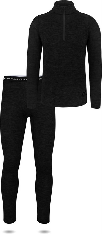 normani Thermounterhemd Herren Merino Langarmshirt und Hose Thermo Skiunterwäsche Unterhemd und Unterhose – 100 % Merinowolle Bild 3