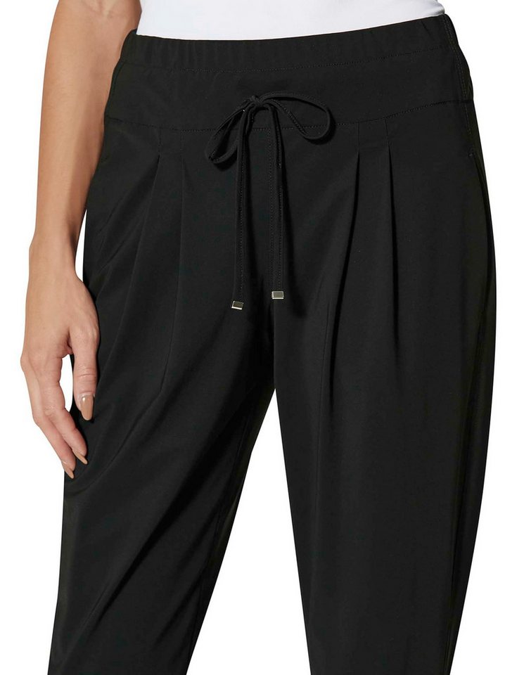 MADELEINE Jogger Pants Leichte Jogg-Pants mit Bundfalten Uni-Design, elastischer Tunnelzug, ohne Kragen Bild 3