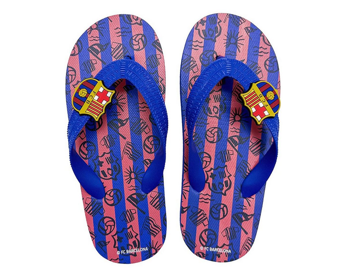 FC Barcelona Kinder Badeschlappen Flip Flops Pool Strand Sandalen Schuhe Badeschuh Bild 2
