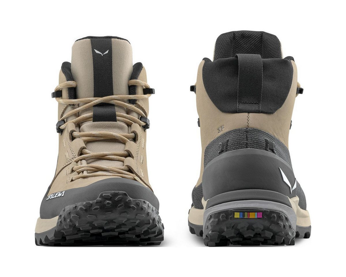 Salewa Puez Leather Mid Powertex W Hikingschuh Komfortabler Wanderschuh für Damen, ideal für lange Touren mit