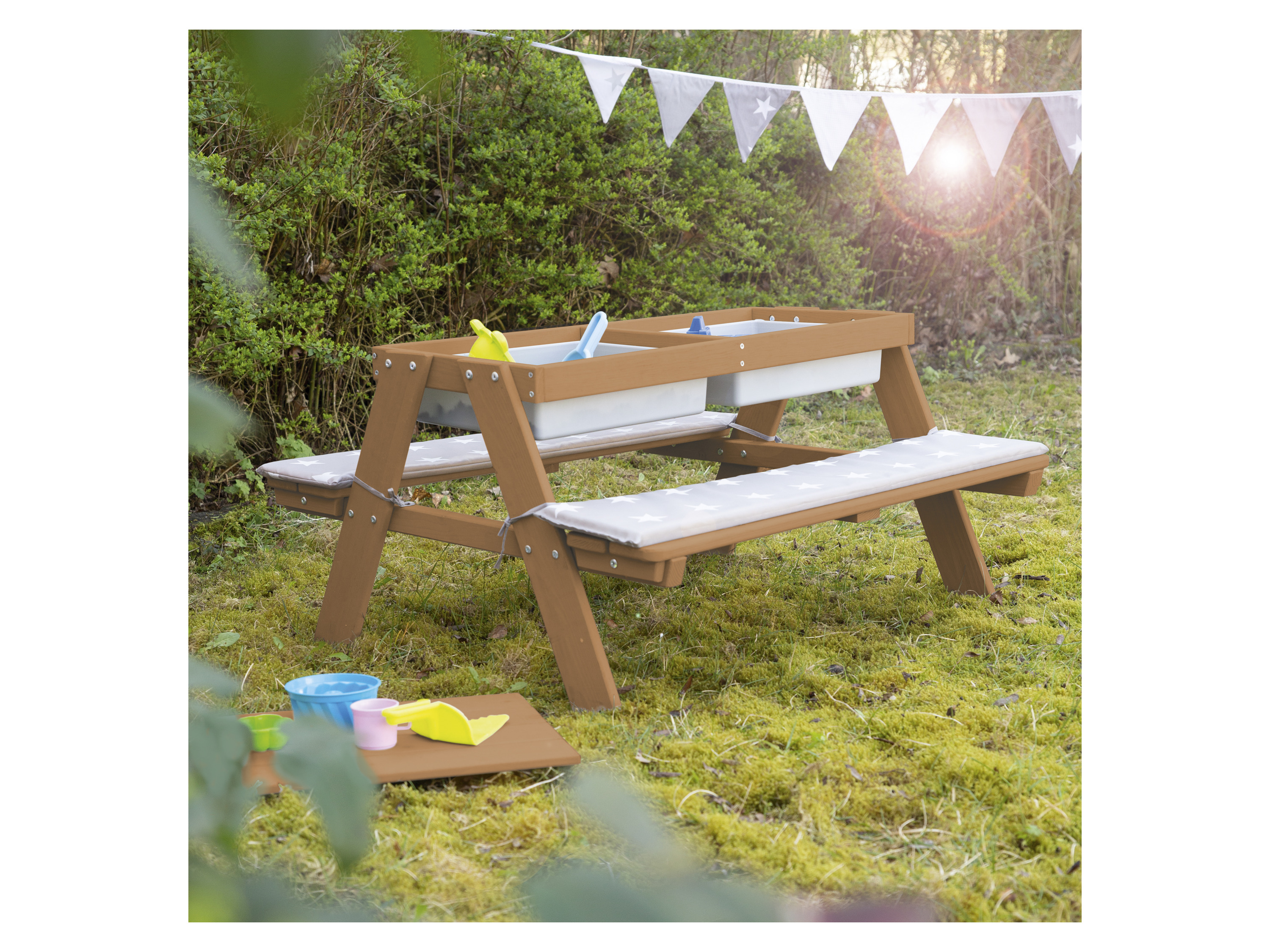 ROBA Outdoor Kindersitzgarnitur (mit Spielwannen, teakholz farben) Bild 3