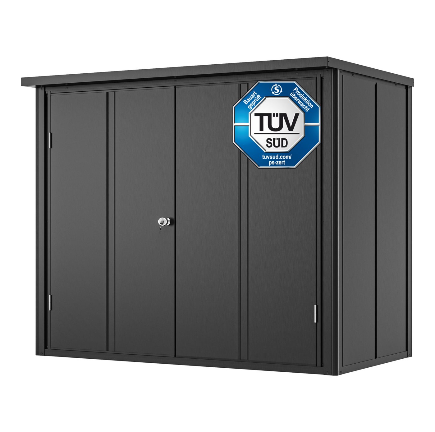 GFP Primeyard Geräteschrank FRANZ aus Metall Gartenschrank inkl. Boden, anthrazit 228x84x181 cm Bild 3