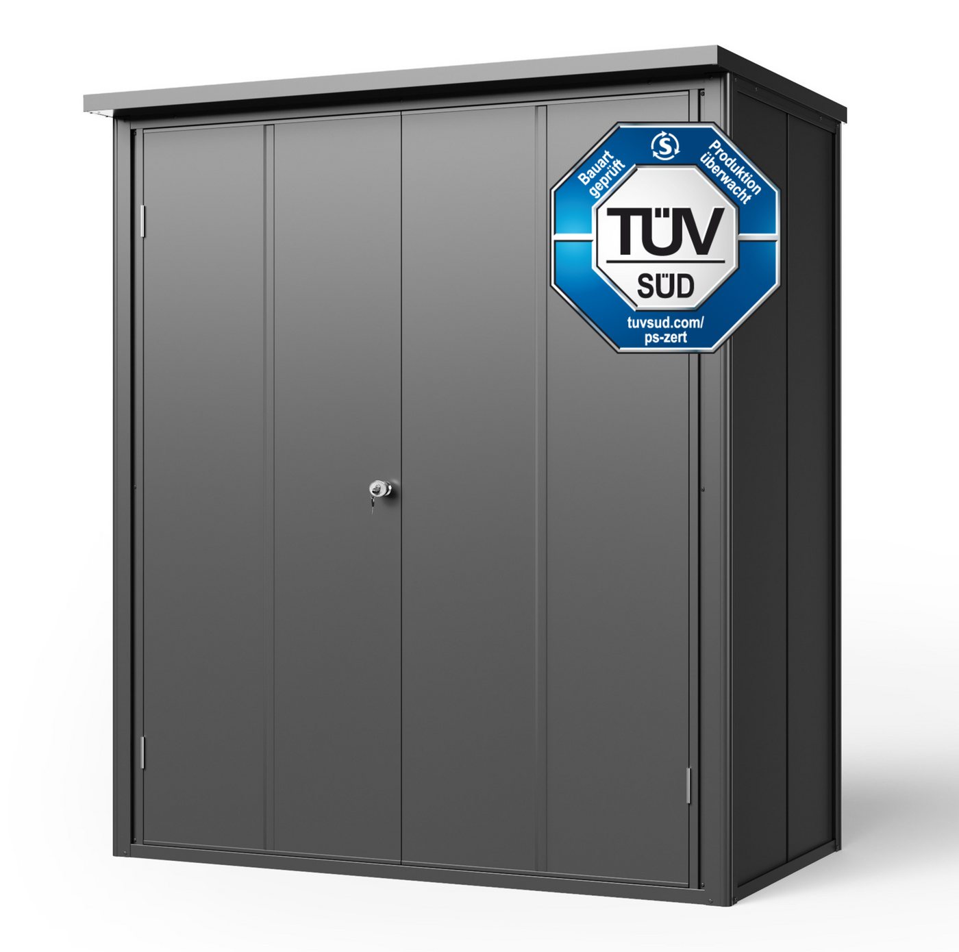 GFP Primeyard Geräteschrank FRANZ aus Metall Gartenschrank inkl. Boden, anthrazit 228x84x181 cm Bild 5