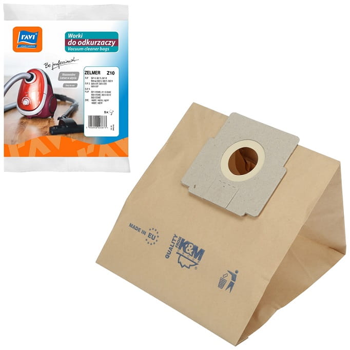 Z10 Staubsaugerbeutel, 5 Stück, Strapazierfähiges Papier