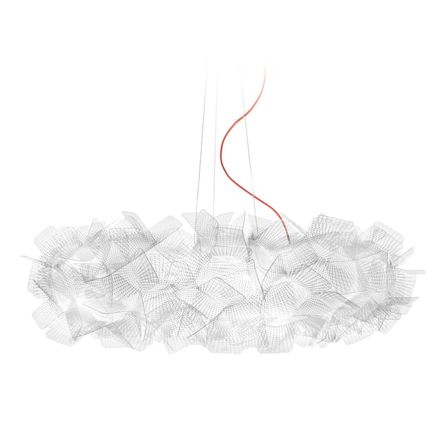 Slamp Clizia Pixel Suspension Large, Kabellänge: 6 m, Rückläufer Textilkabel: rot
