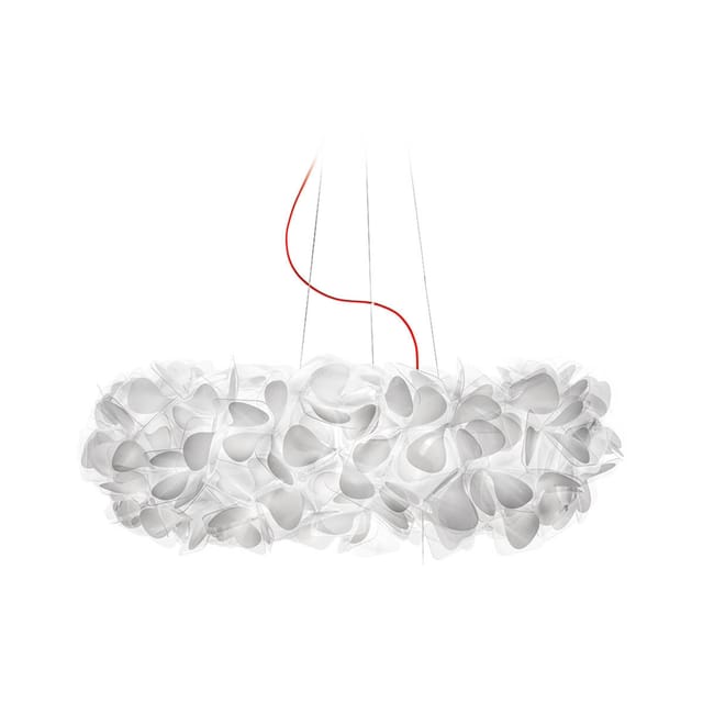 Slamp Clizia Mama non Mama Suspension Large weiß, Textilkabel: rot