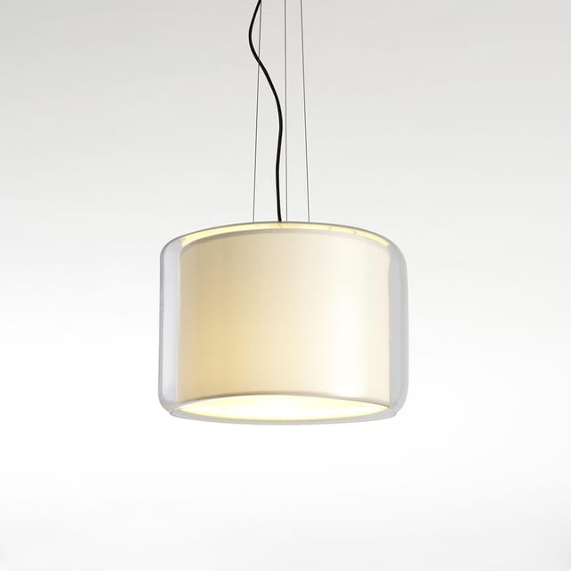 Marset Mercer 30 Pendelleuchte Schirm: Glas / Stoff perlweiß
