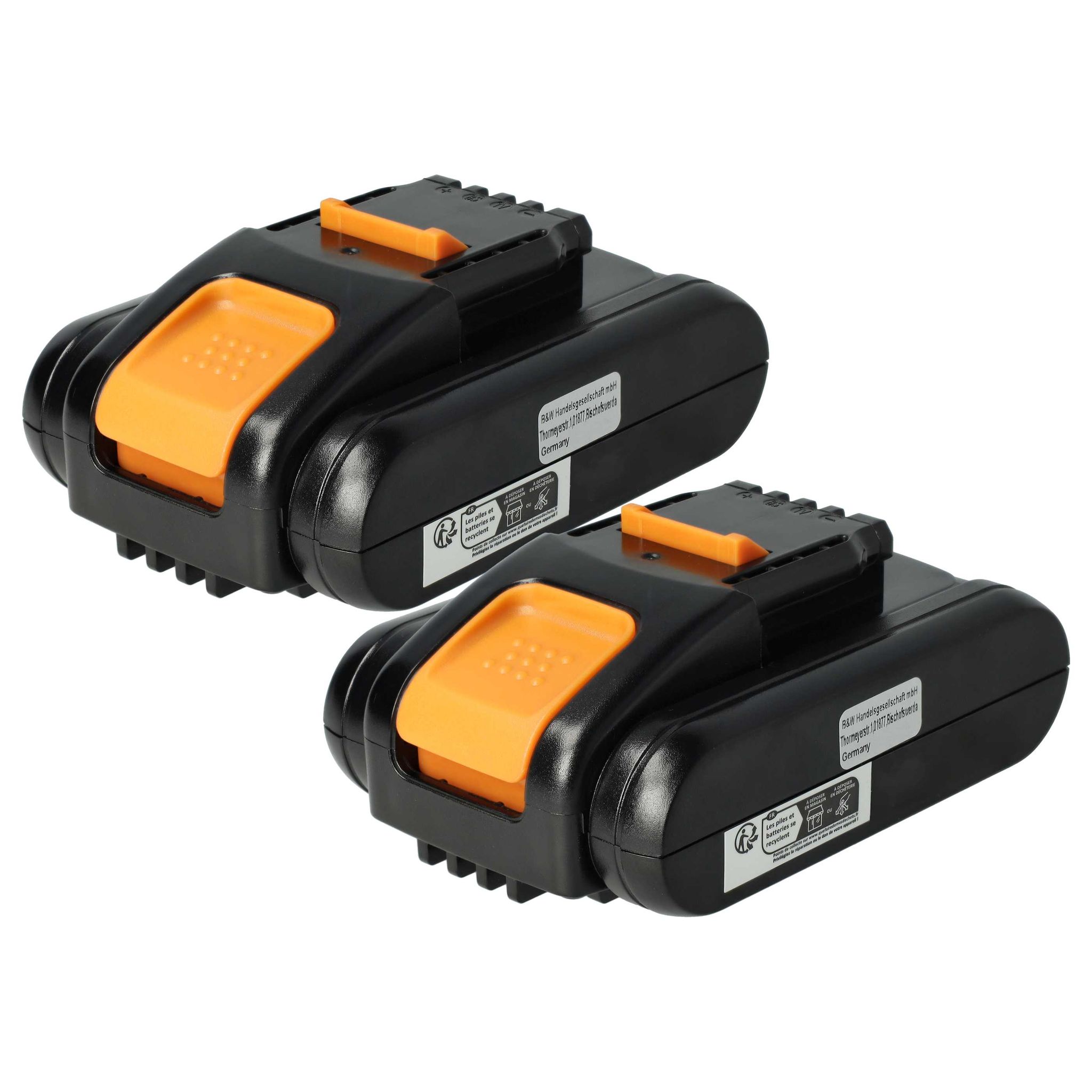 Vhbw 2x Akku Kompatibel Mit Worx Landroid L2000 L1500, L2000 Wr155e, L1000 Wr147e, L1000, L1500 Wr153e Werkzeug (2000 Mah, Li-ion, 20 V)