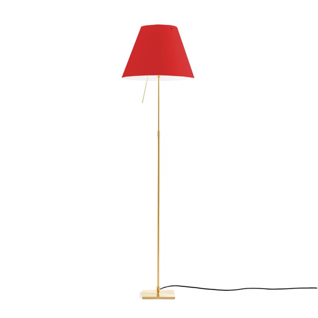 Luceplan Costanza Terra Teleskop mit Touchdimmer, Messing Schirm: puder