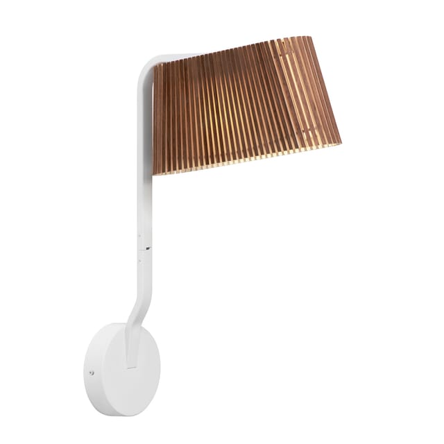 Secto Design Owalo 7030 Wandleuchte weiß, Schirm: Walnussfurnier