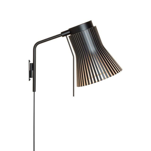 Secto Design Petite 4630 Wandleuchte schwarz, Schirm: schwarz laminiert