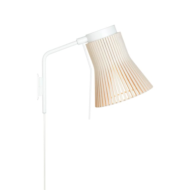 Secto Design Petite 4630 Wandleuchte weiß, Schirm: Birke natur