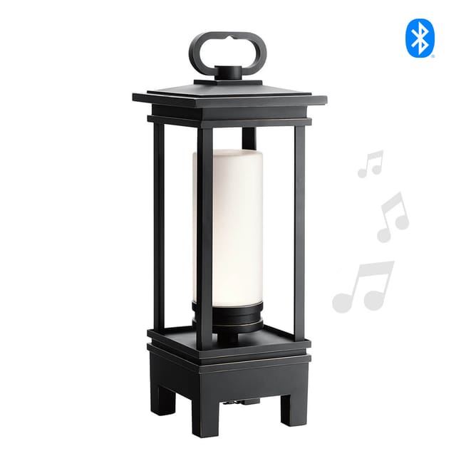 Elstead Lighting South Hope LED Akkuleuchte & Bluetooth Lautsprecher Bronze